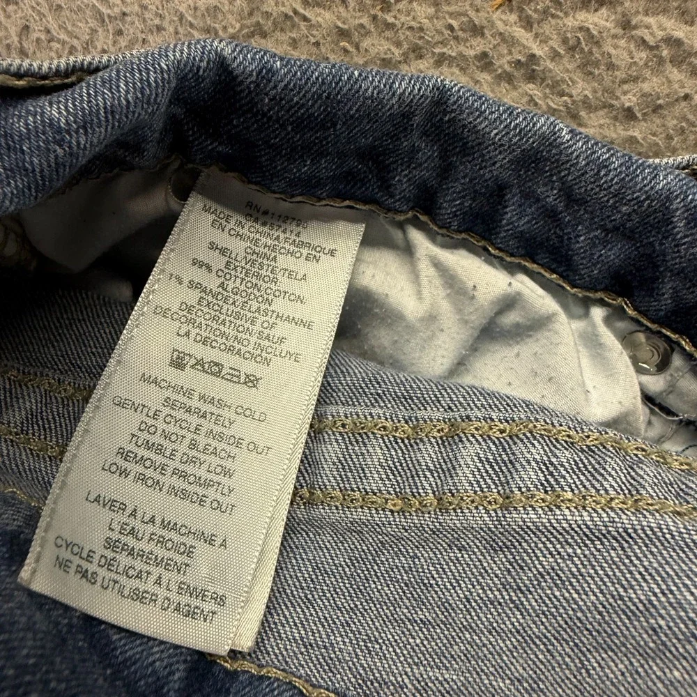 True Religion Ricky Shorts Mens 34 Blue Cotton Denim Bermuda Relaxed Fit Raw Hem
